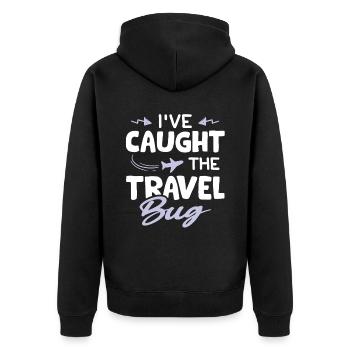 voyage vol voyage - Veste à capuche bio Premium Unisexe - noir - Dos - Nico (187cm)