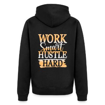 travailler dur - Veste à capuche bio Premium Unisexe - noir - Dos - Nico (187cm)