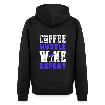 vin de café répéter - Veste à capuche bio Premium Unisexe - noir - Dos - Nico (187cm)