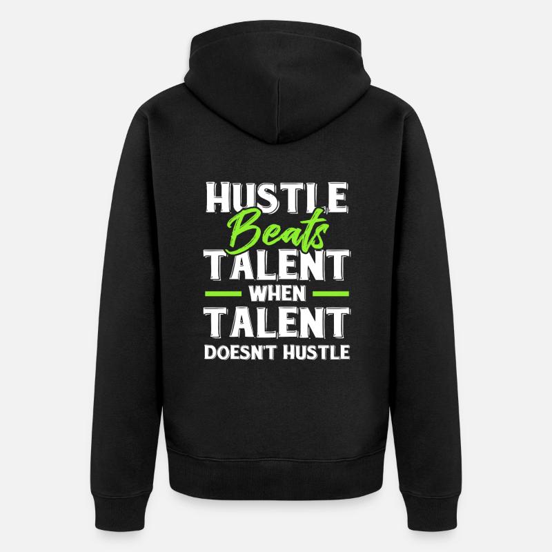 talent hustle - Unisex Premium Bio Zip Hoodie - Schwarz