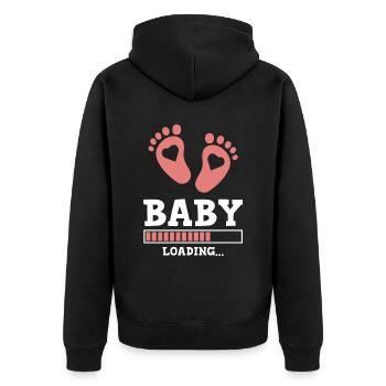 slogan de chargement de bébé - Veste à capuche bio Premium Unisexe - noir - Dos - Nico (187cm)