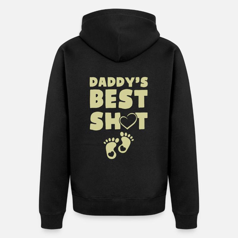 papa bébé - Veste à capuche bio Premium Unisexe - noir