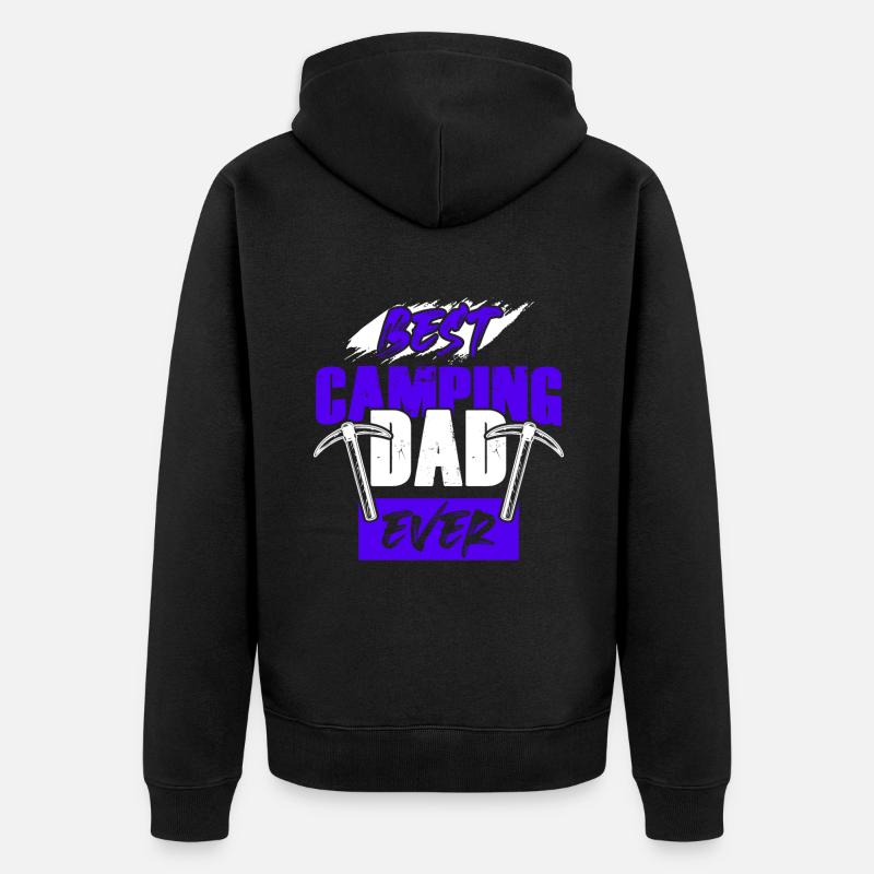 camping dad papa - Unisex Premium Bio Zip Hoodie - Schwarz