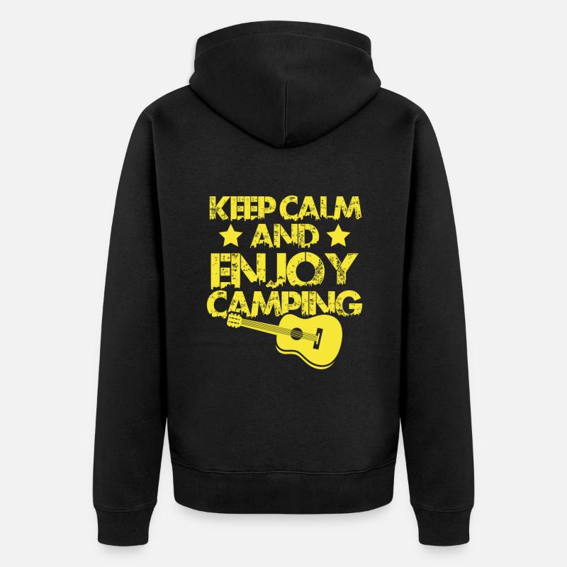 keep calm camping - Unisex Premium Bio Zip Hoodie - Schwarz