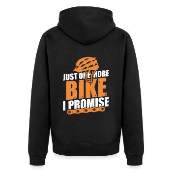fahrrad bike - Unisex Premium Bio Zip Hoodie - Schwarz - Hinten - Nico (187cm)