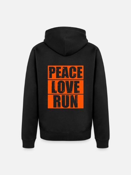 frieden liebe rennen - Unisex Premium Bio Zip Hoodie - Schwarz