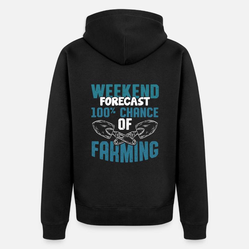 farming wochenende - Unisex Premium Bio Zip Hoodie - Schwarz