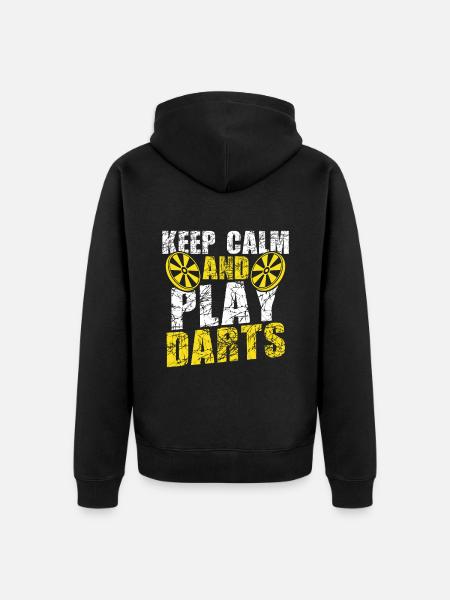 keep calm dart game - Unisex Premium Organic Zip Hoodie - black