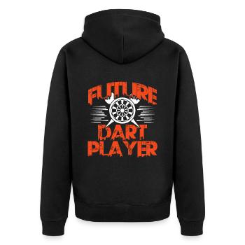 dart future player - Unisex Premium Organic Zip Hoodie - black - Back - Nico (187cm)