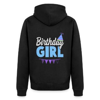 fille fille anniversaire - Veste à capuche bio Premium Unisexe - noir - Dos - Nico (187cm)