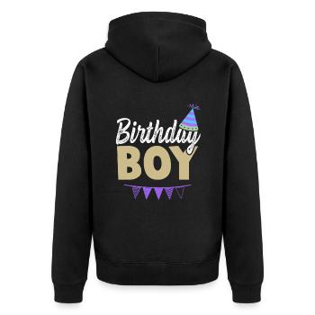anniversaire de jeune garçon - Veste à capuche bio Premium Unisexe - noir - Dos - Nico (187cm)