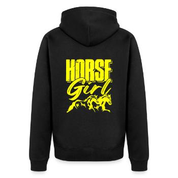 chevaux filles - Veste à capuche bio Premium Unisexe - noir - Dos - Nico (187cm)