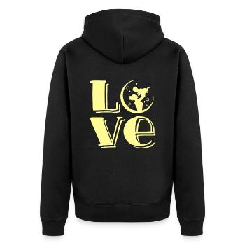 dear baby - Unisex Premium Organic Zip Hoodie - black - Back - Nico (187cm)