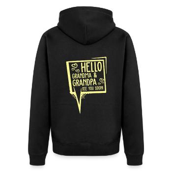 opa grand-mère bébé - Veste à capuche bio Premium Unisexe - noir - Dos - Nico (187cm)