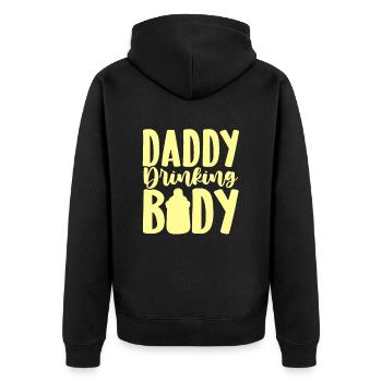 papa bébé papa - Veste à capuche bio Premium Unisexe - noir - Dos - Nico (187cm)