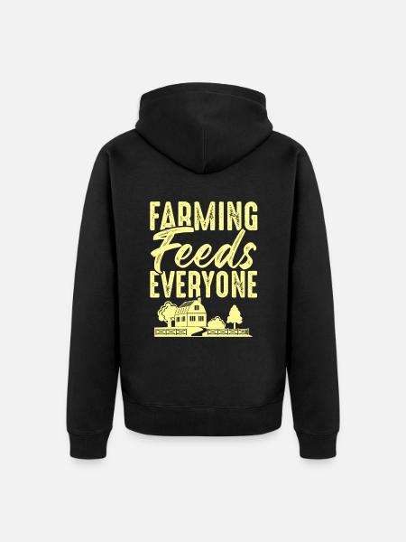 farm farming - Unisex Premium Organic Zip Hoodie - black