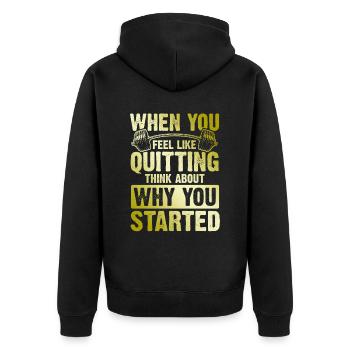 start fitnesss - Unisex Premium Organic Zip Hoodie - black - Back - Nico (187cm)