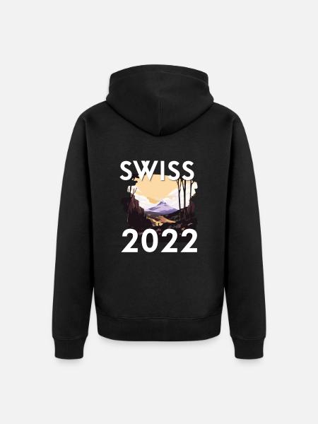 Swiss 2022 - Unisex Premium Organic Zip Hoodie - black