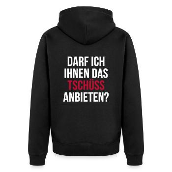 Lustiger Spruch Arrogant Witziges Spaß - Unisex Premium Bio Zip Hoodie - Schwarz - Hinten - Nico (187cm)