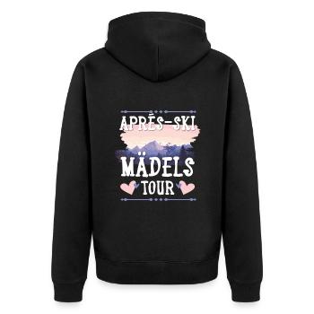 Apres SKi Mädels Tour - Unisex Premium Bio Zip Hoodie - Schwarz - Hinten - Nico (187cm)