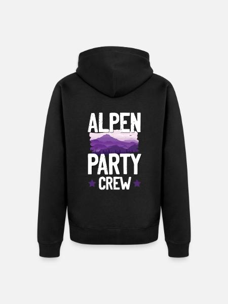 Alpen Party Crew - Unisex Premium Bio Zip Hoodie - Schwarz
