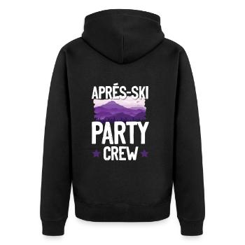 Apres SKi Party Crew - Unisex Premium Bio Zip Hoodie - Schwarz - Hinten - Nico (187cm)