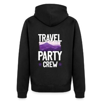 Travel Party Crew - Unisex Premium Bio Zip Hoodie - Schwarz - Hinten - Nico (187cm)