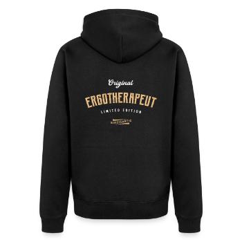 Ergotherapeut Limited Edition Ergotherapeuten - Unisex Premium Bio Zip Hoodie - Schwarz - Hinten - Nico (187cm)