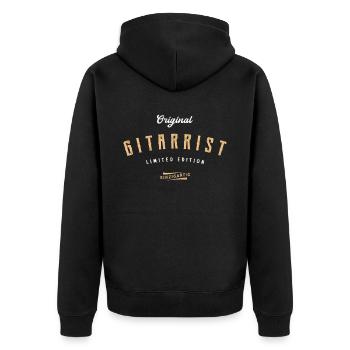 Gitarrist Limited Edition Gitarre Lustiges Gitarre - Unisex Premium Bio Zip Hoodie - Schwarz - Hinten - Nico (187cm)