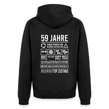 59. Geburtstag Männer Frauen Lustig 59 Jahre - Unisex Premium Bio Zip Hoodie - Schwarz - Hinten - Nico (187cm)