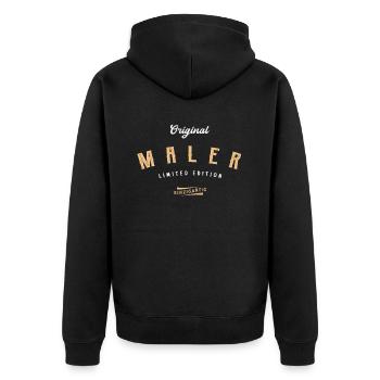 Maler Limited Edition Lustiges Lackierer - Unisex Premium Bio Zip Hoodie - Schwarz - Hinten - Nico (187cm)