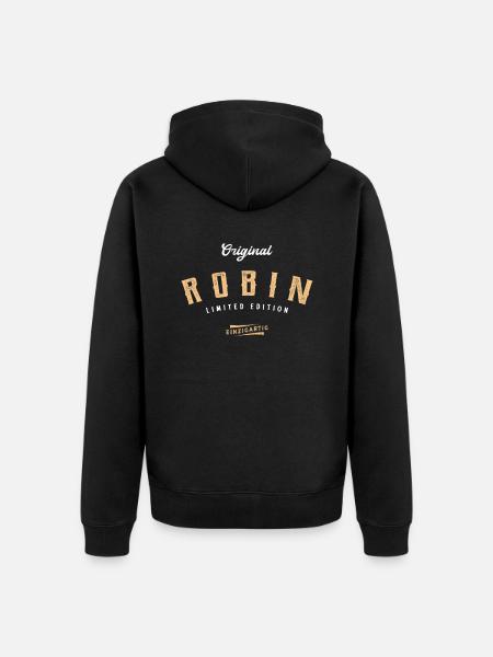 Robin Limited Edition - Unisex Premium Bio Zip Hoodie - Schwarz
