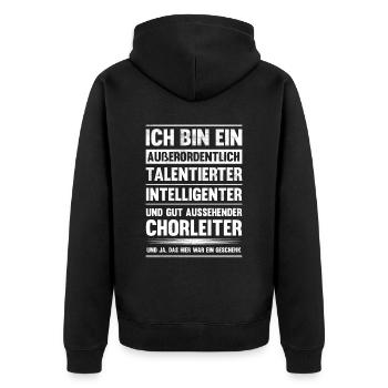 Chorleiter Orchester Chor Chorleitung - Unisex Premium Bio Zip Hoodie - Schwarz - Hinten - Nico (187cm)