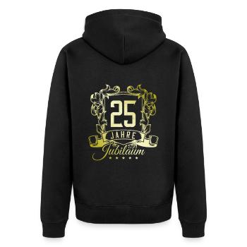 25 Zahl wappen - Unisex Premium Bio Zip Hoodie - Schwarz - Hinten - Nico (187cm)