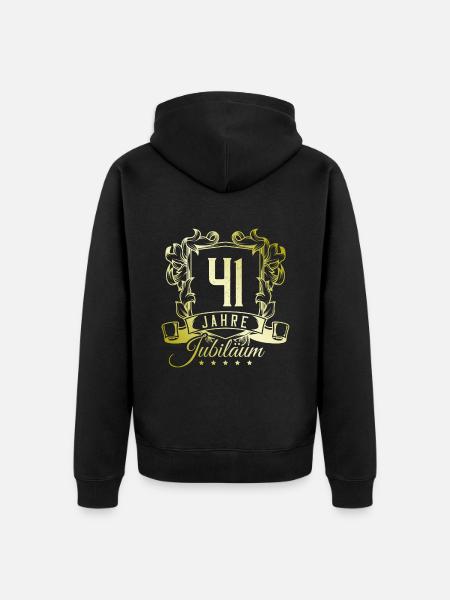 41 Zahl wappen - Unisex Premium Bio Zip Hoodie - Schwarz