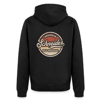 Schneider Original Schneiderin Nähen Schneider - Unisex Premium Bio Zip Hoodie - Schwarz - Hinten - Nico (187cm)