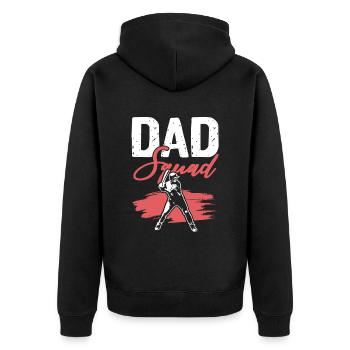 baseball dad squad - Unisex Premium Bio Zip Hoodie - Schwarz - Hinten - Nico (187cm)