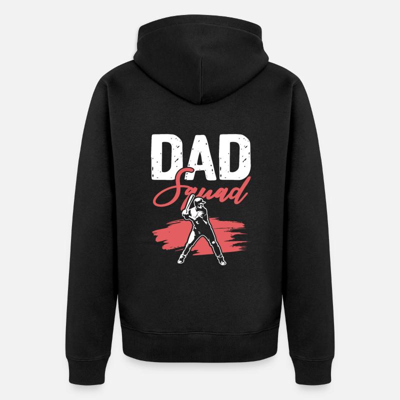 Équipe de baseball papa - Veste à capuche bio Premium Unisexe - noir