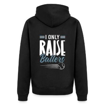 Raise Ballers Baseball - Veste à capuche bio Premium Unisexe - noir - Dos - Nico (187cm)