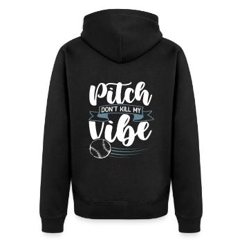 Ambiance baseball - Veste à capuche bio Premium Unisexe - noir - Dos - Nico (187cm)