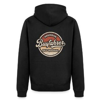 Busfahrer Original Linienbus Lustiges Bus Fahrer - Unisex Premium Bio Zip Hoodie - Schwarz - Hinten - Nico (187cm)