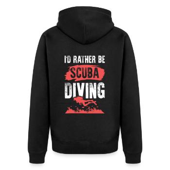 Diving scuba diving - Unisex Premium Organic Zip Hoodie - black - Back - Nico (187cm)