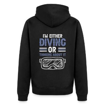 Diving scuba diving - Unisex Premium Organic Zip Hoodie - black - Back - Nico (187cm)