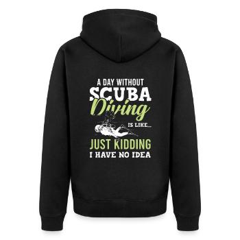 Tauchen scuba diving - Unisex Premium Bio Zip Hoodie - Schwarz - Hinten - Nico (187cm)