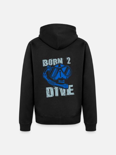 Born to dive - Unisex Premium Organic Zip Hoodie - black