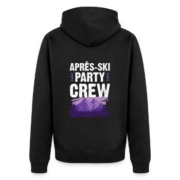 Apres SKi Party Crew - Unisex Premium Bio Zip Hoodie - Schwarz - Hinten - Nico (187cm)