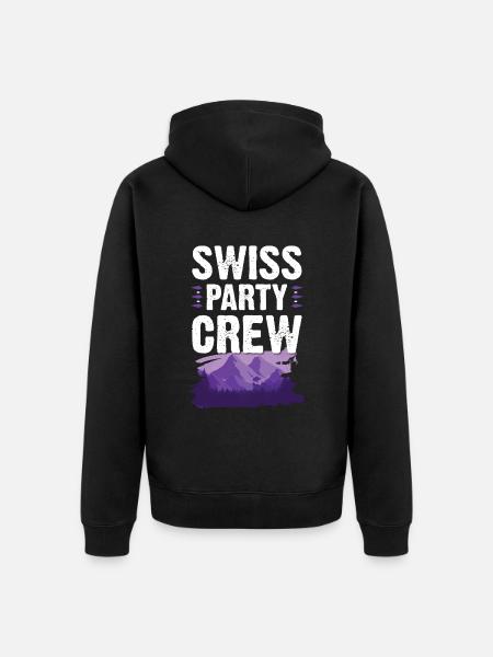Swiss Party Crew - Unisex Premium Bio Zip Hoodie - Schwarz