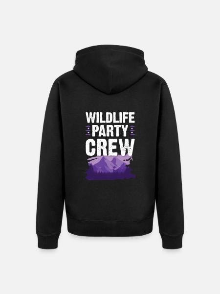 Wildlife Party Crew - Unisex Premium Bio Zip Hoodie - Schwarz