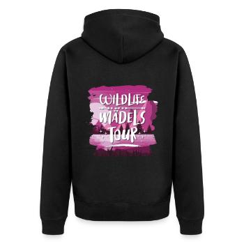 Wildlife Mädels Tour - Unisex Premium Bio Zip Hoodie - Schwarz - Hinten - Nico (187cm)