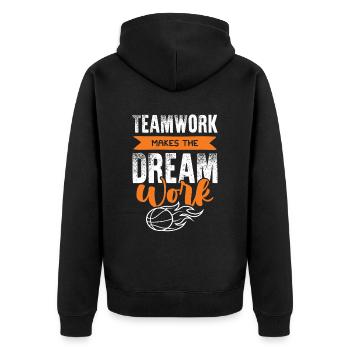 Travail d’équipe de basketball - Veste à capuche bio Premium Unisexe - noir - Dos - Nico (187cm)